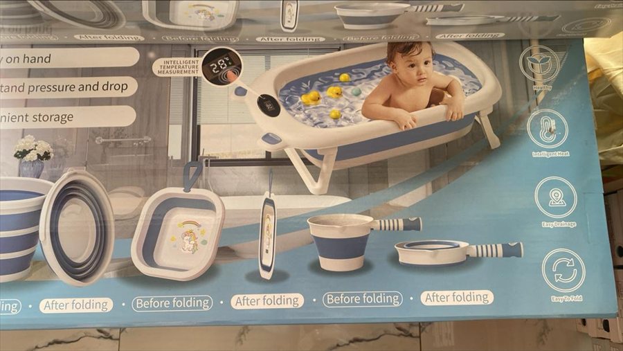 Baignoire Pliable Bébé avec Thermomètre