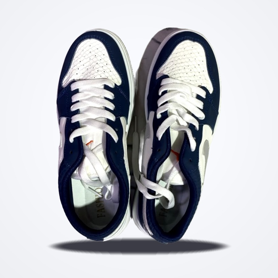 Baskets Basses Blanc & Bleu Marine