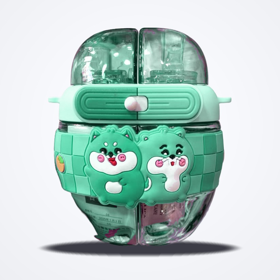 Gourde Enfant Double Compartiment Vert Menthe