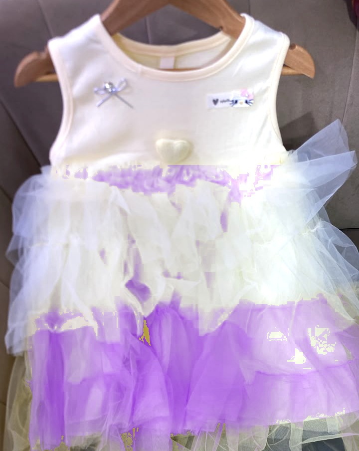 Robe en Tulle Étagée Lilas