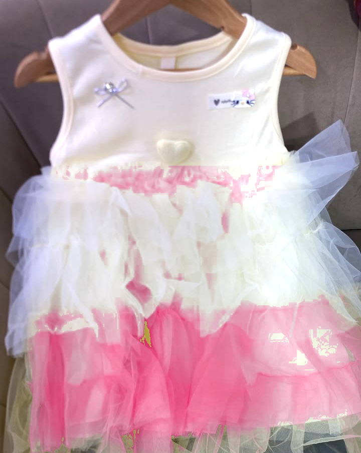 Robe en Tulle Étagée Rose