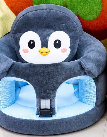 Sofa Bébé Peluche Pingouin Bleu Ciel